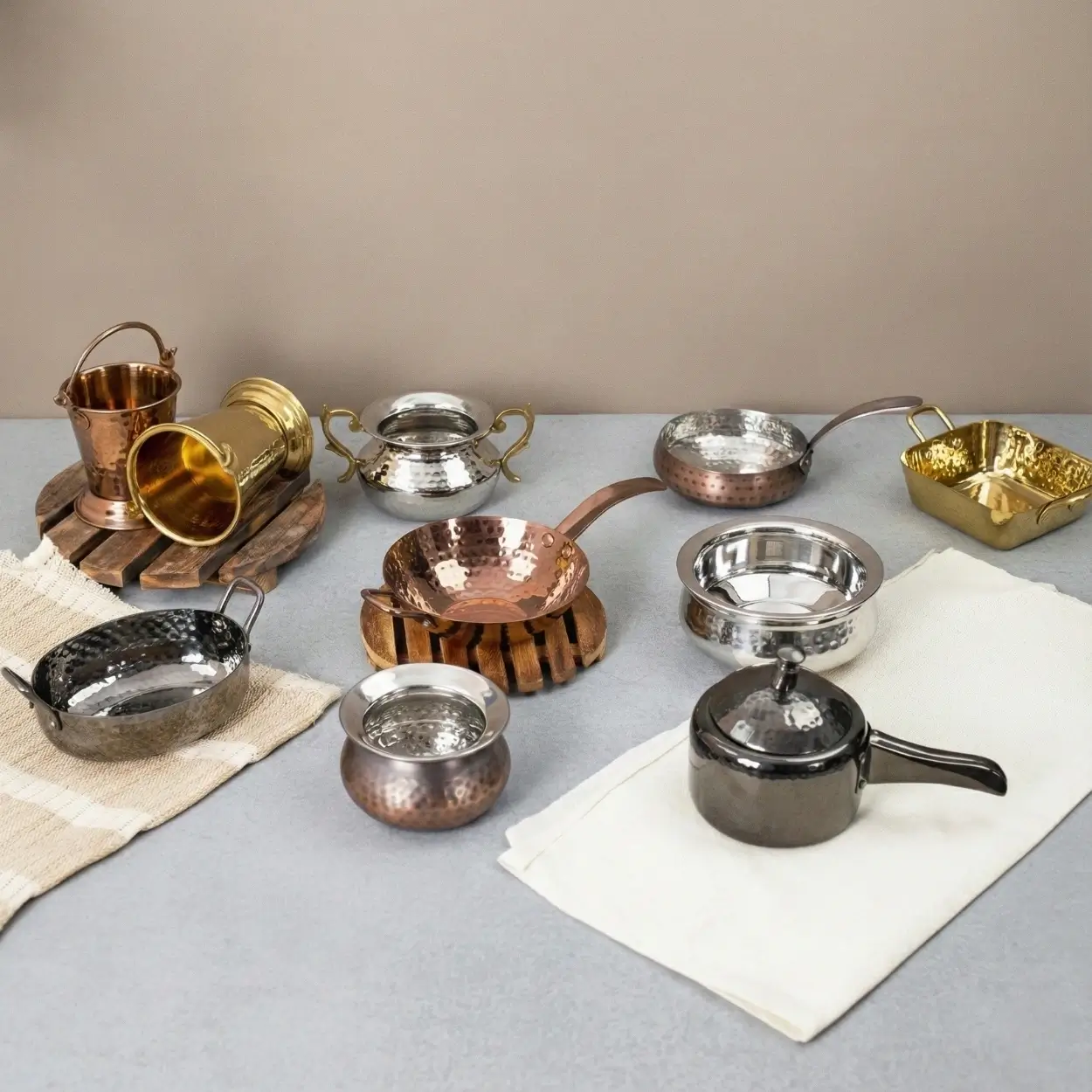 Stainless steel bowls and handis