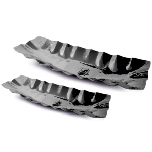 Display Platter Rectangular – Gun Metal PVD Hammer