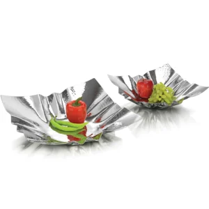 Display Platter Square – Stainless Steel Hammer