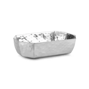 Mini Rectangular Chat Bowl – Stainless Steel Hammer