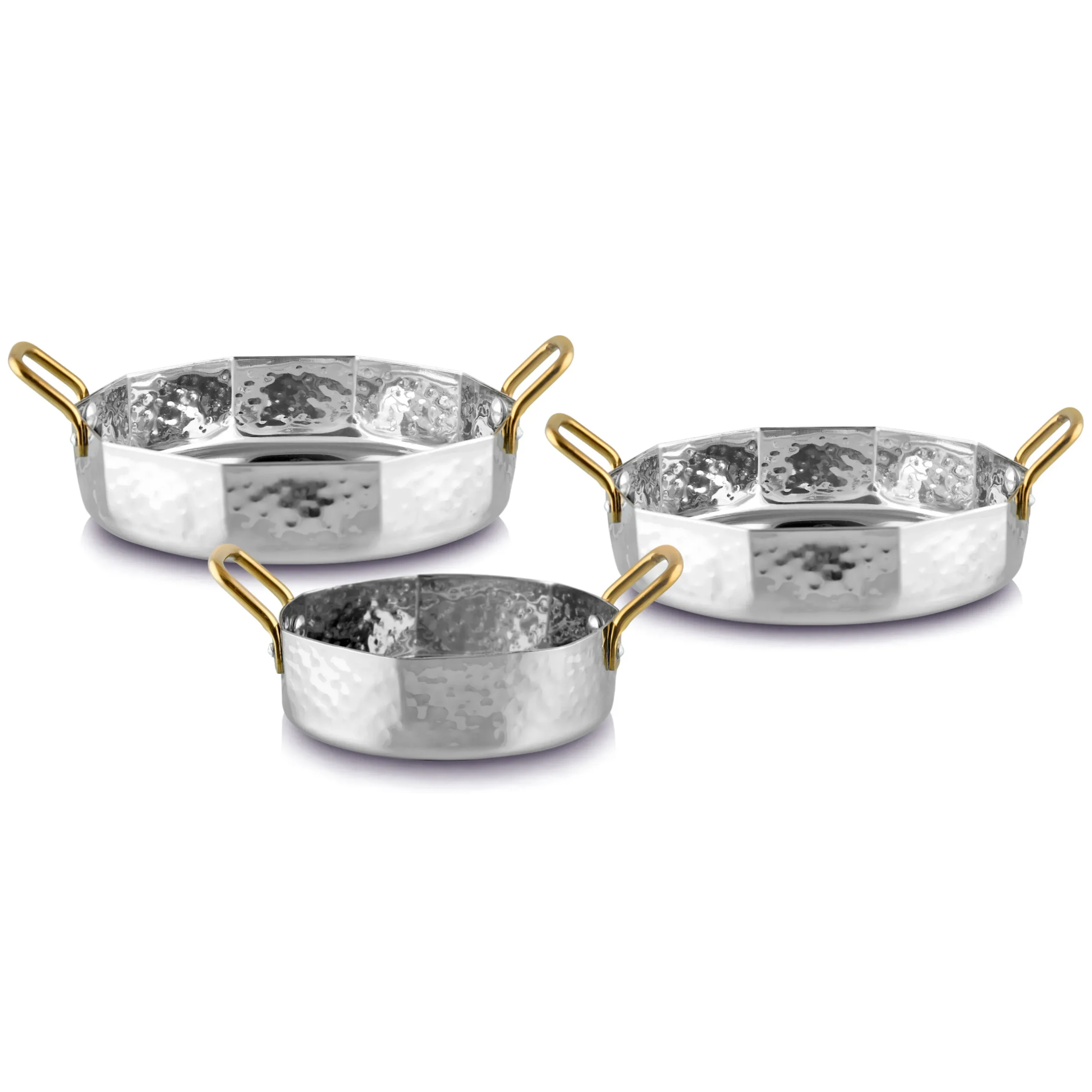 Octagonal Flat Pan - Golden Handle