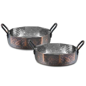 Octagonal Flat Pan – Antique Copper Hammer
