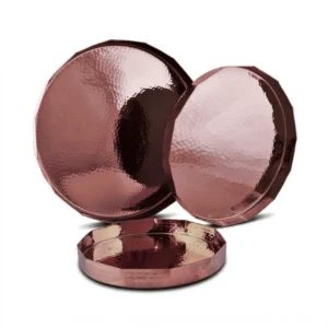 Octagonal Plate – Rose Gold PVD Hammer