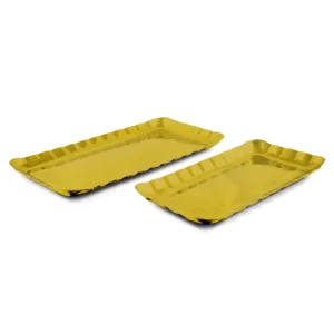 Octagonal Rectangular Platter – Gold PVD Hammer