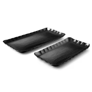 Octagonal Rectangular Platter – Gun Metal PVD Hammer