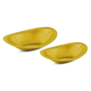 Oval Bread Basket – Gold PVD Hammer