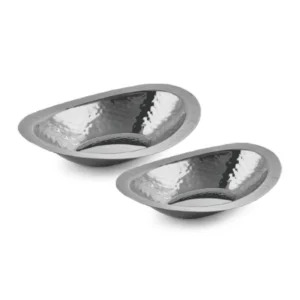 Oval Bread Basket – Gun Metal PVD Hammer