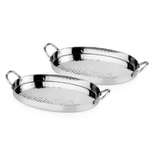 Oval Flat Pan – Stainless Steel Hammer