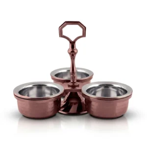 Pickle Dish Casting - 3 Comp't – Rose Gold PVD Hammer