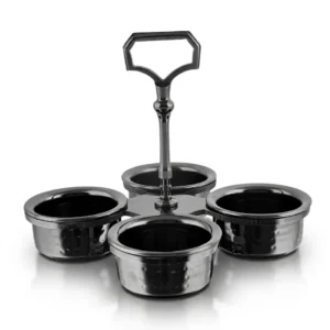 Pickle Dish Casting - 4 Comp't – Gun Metal PVD Hammer