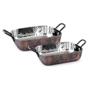 Rectangular Pan – Antique Copper Hammer
