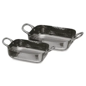 Rectangular Pan – Gun Metal PVD Hammer