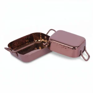 Rectangular Pan – Rose Gold PVD Hammer