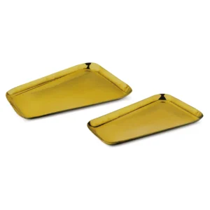 Rectangular Platter Abstract – Gold PVD Hammer