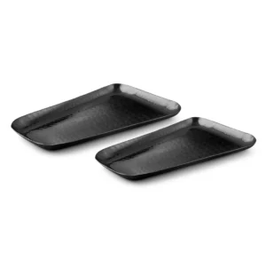 Rectangular Platter Abstract – Gun Metal PVD Hammer