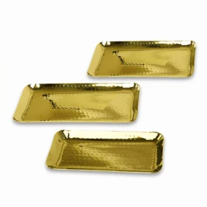 Rectangular Platter – Gold PVD Hammer