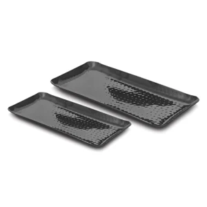 Rectangular Platter – Gun Metal PVD Hammer