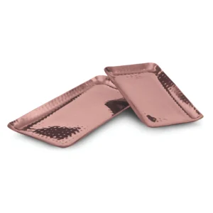 Rectangular Platter – Rose Gold PVD Hammer