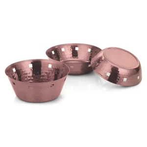 Round Bread Basket - Square Hole – Rose Gold PVD Hammer