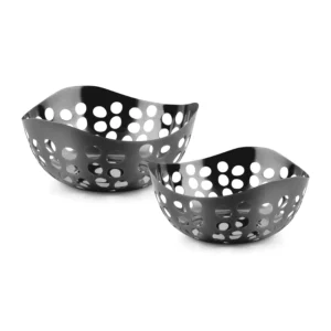 Round Bread Basket - Wave – Gun Metal PVD Hammer
