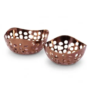 Round Bread Basket - Wave – Rose Gold PVD Hammer