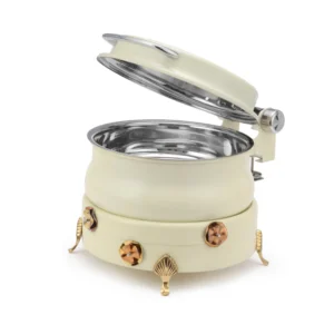 Round Dish Hydraulic Flora Stand – Stainless Steel Mirror