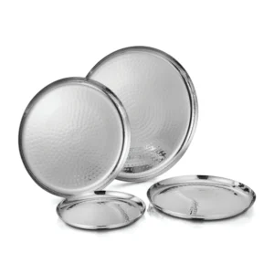 Round Platter – Stainless Steel Hammer