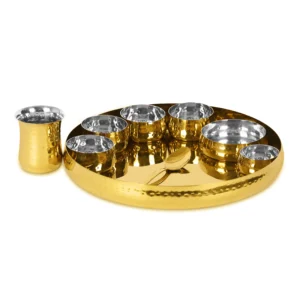 Sovereign Thali Set (9 Pcs Set) – Gold PVD Hammer