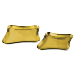 Square Platter Abstract – Gold PVD Hammer