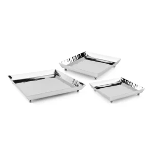 Square Platter Embossed with Legs
