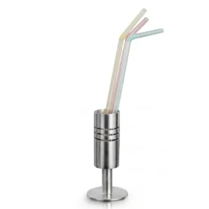 Straw Holder with Pin – Stainless Steel Matt