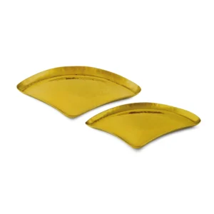 Triangular Platter Abstract – Gold PVD Hammer